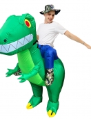 Adult Green Dinosaur T-rex Inflatable blow up Costume