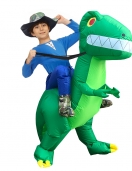 Kids Green Dinosaur T-rex Inflatable blow up Costume