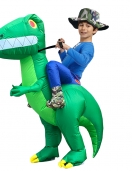 Kids Green Dinosaur T-rex Inflatable blow up Costume