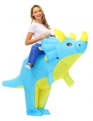 Adult Green Dinosaur Triceratops Inflatable Costume