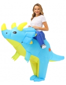 Adult Green Dinosaur Triceratops Inflatable Costume