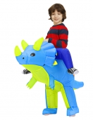 Kids Green Dinosaur Triceratops Inflatable Costume