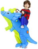 Kids Green Dinosaur Triceratops Inflatable Costume