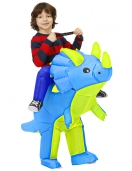 Kids Green Dinosaur Triceratops Inflatable Costume