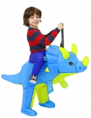 Kids Green Dinosaur Triceratops Inflatable Costume